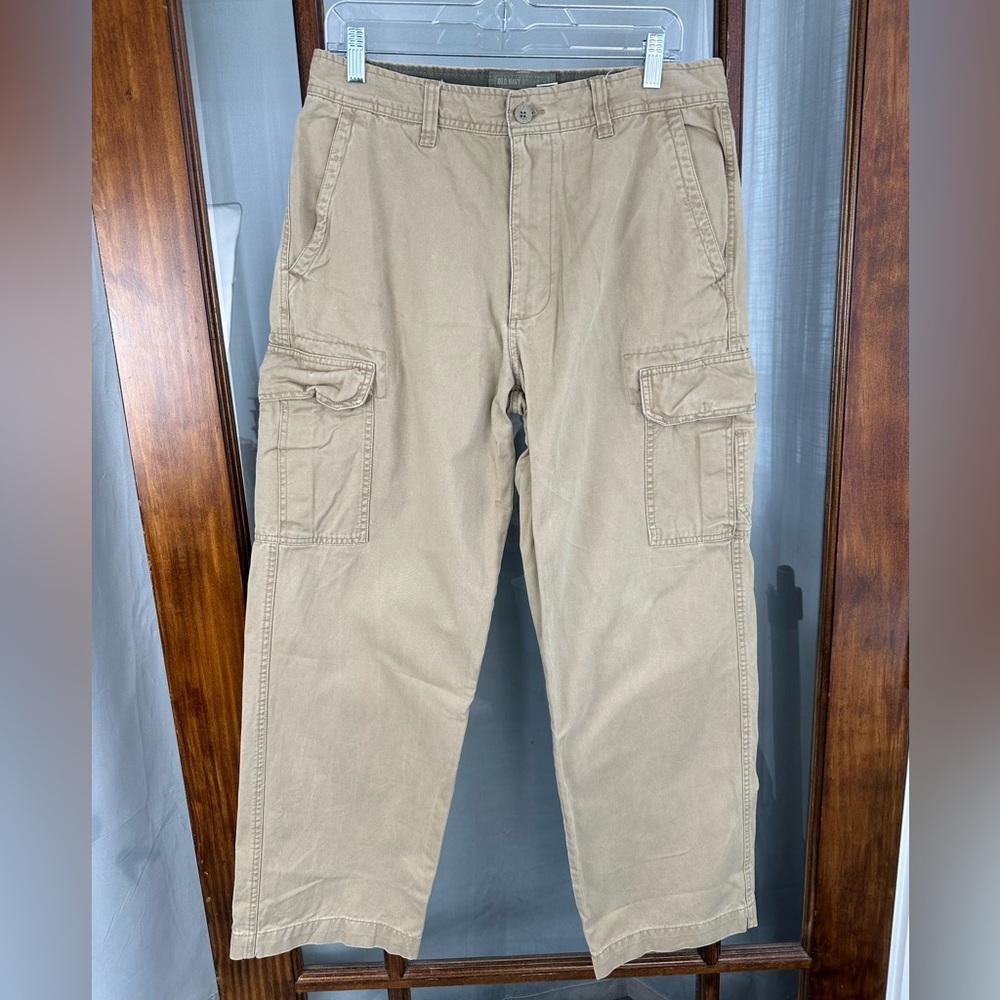 Vintage Old Navy Y2K Cargo Pants Men's 32 x 32 Khaki Straight Leg Baggy Wide Leg